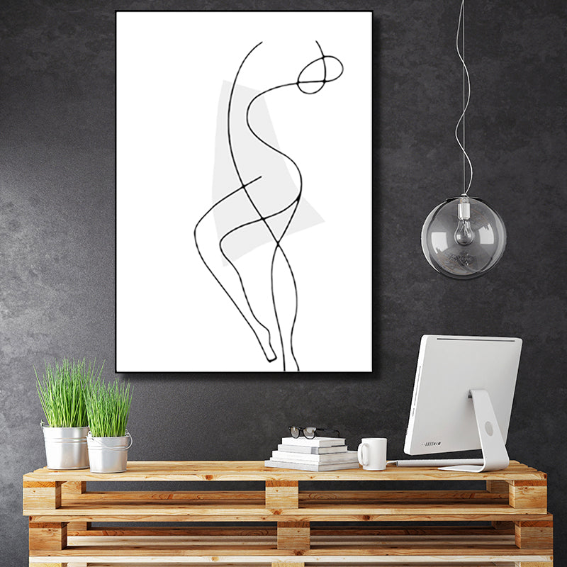 Figura de baile Imagen decoración de la pared lienzo de dormitorio con textura nórdica, opciones de múltiples tamaños