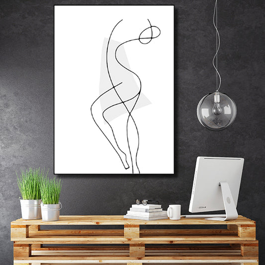 Dansende figuur afbeelding wanddecor Noordse gestructureerde slaapkamer canvas, meerdere grootte opties