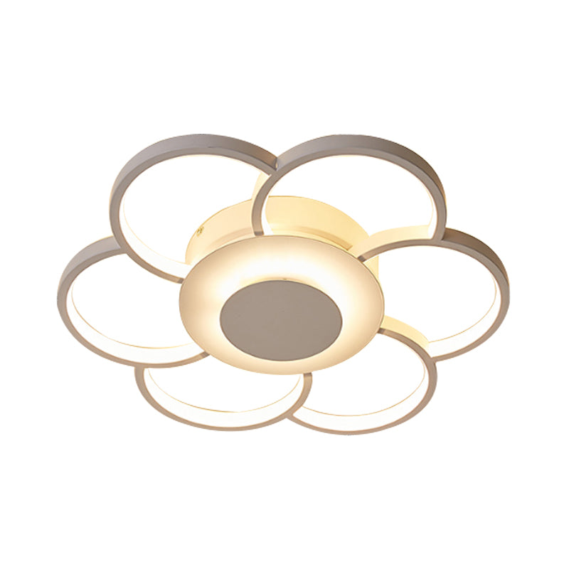 Floral Bedroom LED Flush Mount Light Acrylic 19.5"/25.5" Wide Simple Ceiling Light Fixture in Warm/White/Natural Light Clearhalo 'Ceiling Lights' 'Close To Ceiling Lights' 'Close to ceiling' 'Semi-flushmount' Lighting' 164179