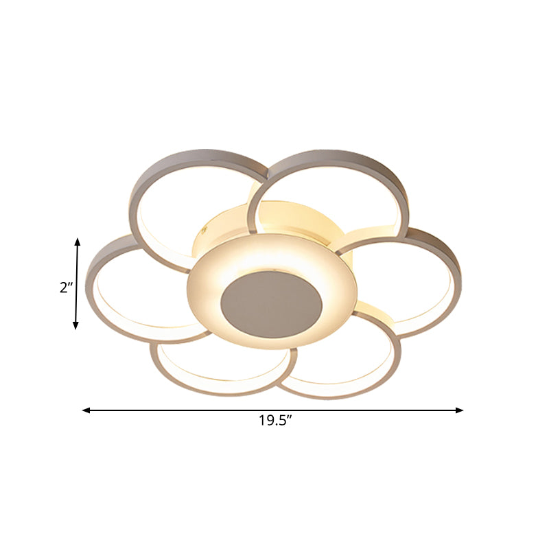 Floral Bedroom LED Flush Mount Light Acrylic 19.5"/25.5" Wide Simple Ceiling Light Fixture in Warm/White/Natural Light Clearhalo 'Ceiling Lights' 'Close To Ceiling Lights' 'Close to ceiling' 'Semi-flushmount' Lighting' 164180