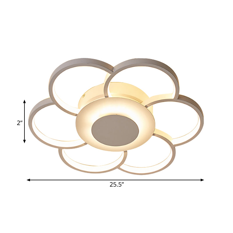 Floral Bedroom LED Flush Mount Light Acrylic 19.5"/25.5" Wide Simple Ceiling Light Fixture in Warm/White/Natural Light Clearhalo 'Ceiling Lights' 'Close To Ceiling Lights' 'Close to ceiling' 'Semi-flushmount' Lighting' 164181