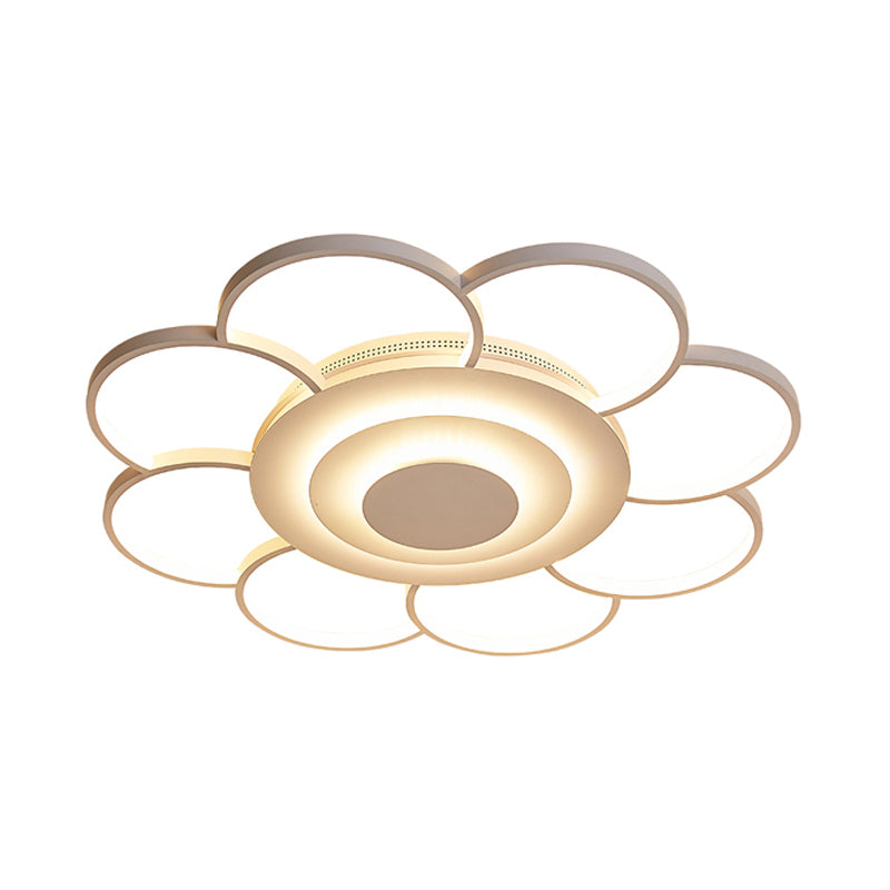 31.5"/39" Wide Flower Flushmount Simple Acrylic LED White Flush Ceiling Light in Warm/White/Natural Light Clearhalo 'Ceiling Lights' 'Close To Ceiling Lights' 'Close to ceiling' 'Semi-flushmount' Lighting' 164226