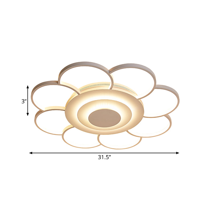 31.5"/39" Wide Flower Flushmount Simple Acrylic LED White Flush Ceiling Light in Warm/White/Natural Light Clearhalo 'Ceiling Lights' 'Close To Ceiling Lights' 'Close to ceiling' 'Semi-flushmount' Lighting' 164227