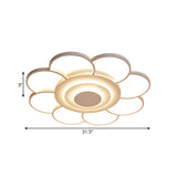 31.5"/39" Wide Flower Flushmount Simple Acrylic LED White Flush Ceiling Light in Warm/White/Natural Light Clearhalo 'Ceiling Lights' 'Close To Ceiling Lights' 'Close to ceiling' 'Semi-flushmount' Lighting' 164227