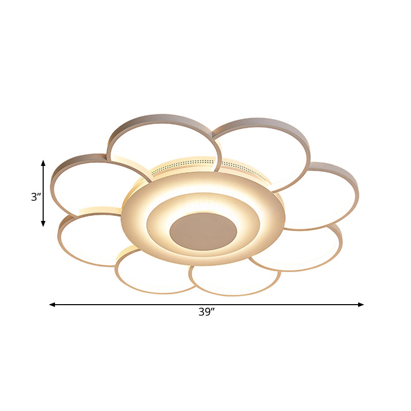 31.5"/39" Wide Flower Flushmount Simple Acrylic LED White Flush Ceiling Light in Warm/White/Natural Light Clearhalo 'Ceiling Lights' 'Close To Ceiling Lights' 'Close to ceiling' 'Semi-flushmount' Lighting' 164228