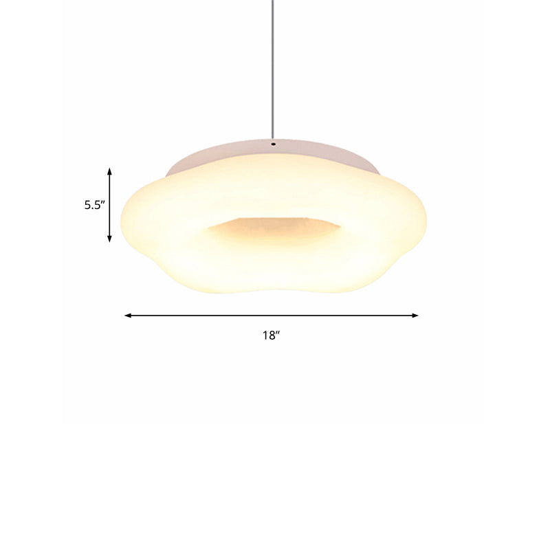 18"/21.5" Wide Cloud Drop Pendant Acrylic LED White Pendant Ceiling Light for Living Room Clearhalo 'Ceiling Lights' 'Modern Pendants' 'Modern' 'Pendant Lights' 'Pendants' Lighting' 164344