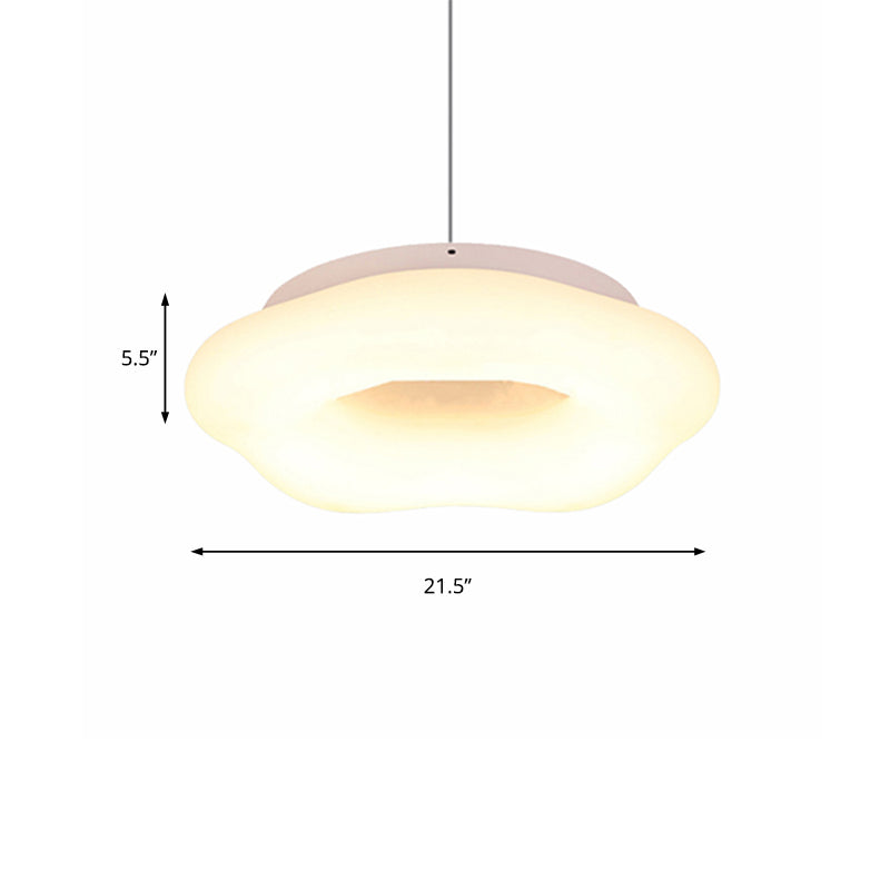 18"/21.5" Wide Cloud Drop Pendant Acrylic LED White Pendant Ceiling Light for Living Room Clearhalo 'Ceiling Lights' 'Modern Pendants' 'Modern' 'Pendant Lights' 'Pendants' Lighting' 164345