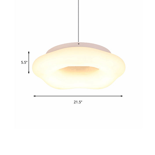 18"/21.5" Wide Cloud Drop Pendant Acrylic LED White Pendant Ceiling Light for Living Room Clearhalo 'Ceiling Lights' 'Modern Pendants' 'Modern' 'Pendant Lights' 'Pendants' Lighting' 164345