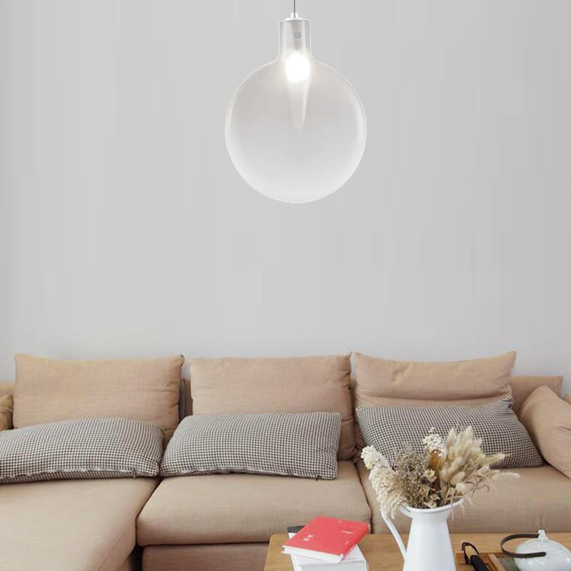 Sliver Ball Hanging Ceiling Light Nordic 1 Light Brown/Green/Yellow Glass Suspension Pendant for Living Room Clearhalo 'Ceiling Lights' 'Modern Pendants' 'Modern' 'Pendant Lights' 'Pendants' Lighting' 164382