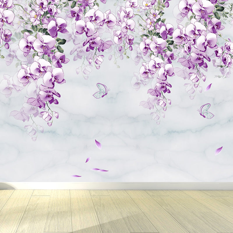 Waterproof Flower Wall Mural Modern Non-Woven Wall Covering, Custom Size Available Clearhalo 'Wall Decor' 'Wall Mural' 1647000