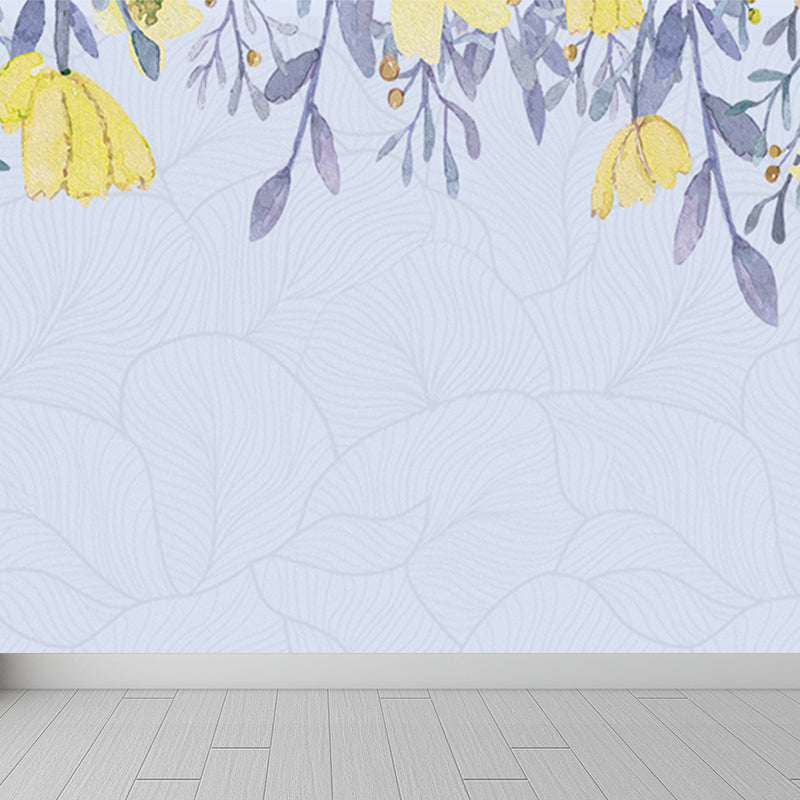 Waterproof Flower Wall Mural Modern Non-Woven Wall Covering, Custom Size Available Clearhalo 'Wall Decor' 'Wall Mural' 1647011