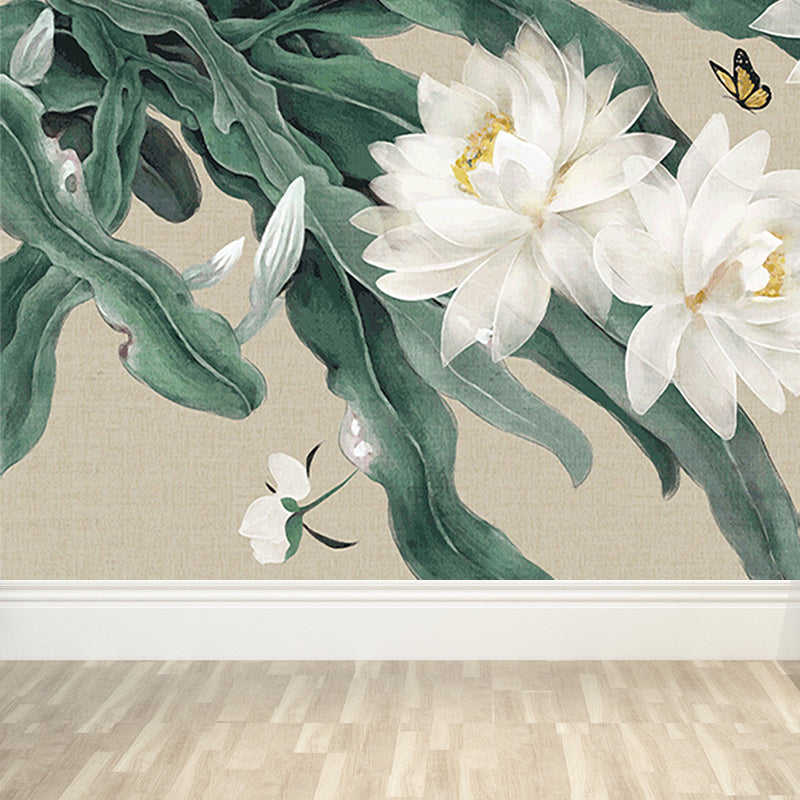 Whole Flower Mural Wallpaper Moisture Resistant Contemporary Bedroom Wall Decor Clearhalo 'Wall Decor' 'Wall Mural' 1647025