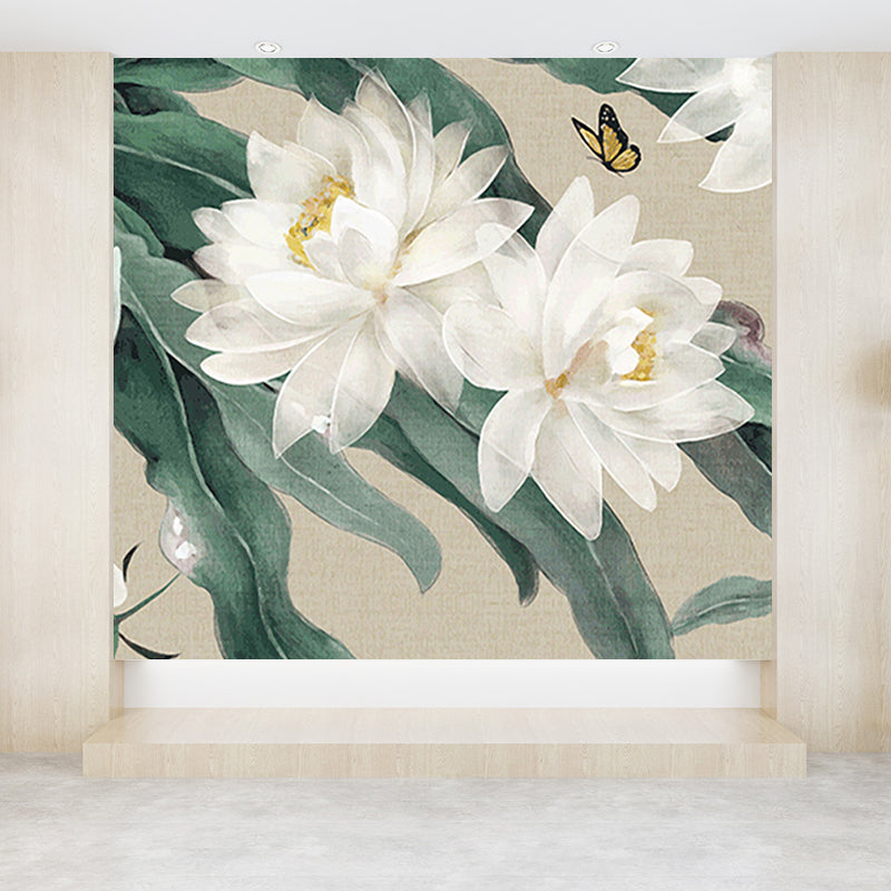 Whole Flower Mural Wallpaper Moisture Resistant Contemporary Bedroom Wall Decor Clearhalo 'Wall Decor' 'Wall Mural' 1647026