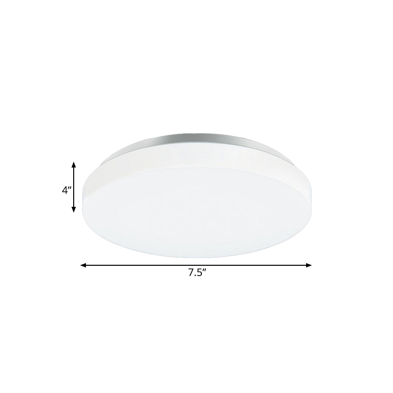 Simple Round Ceiling Mounted Fixture with Acrylic Shade Metal White LED 7.5"/9"/12" Dia Flush Ceiling Light for Bedroom Clearhalo 'Ceiling Lights' 'Close To Ceiling Lights' 'Close to ceiling' 'Flush mount' Lighting' 164724