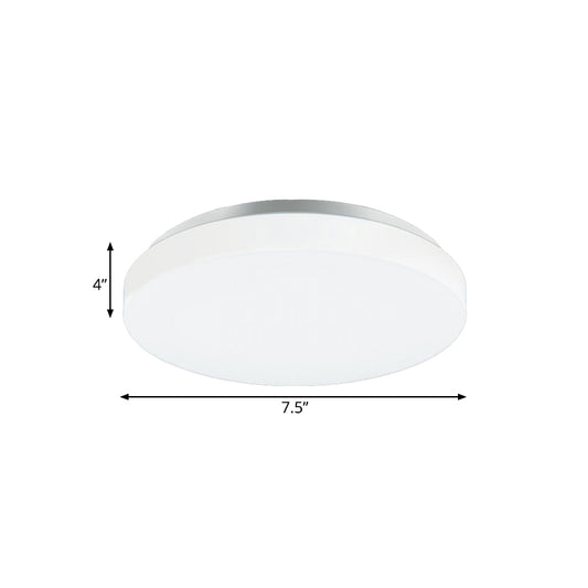 Simple Round Ceiling Mounted Fixture with Acrylic Shade Metal White LED 7.5"/9"/12" Dia Flush Ceiling Light for Bedroom Clearhalo 'Ceiling Lights' 'Close To Ceiling Lights' 'Close to ceiling' 'Flush mount' Lighting' 164724