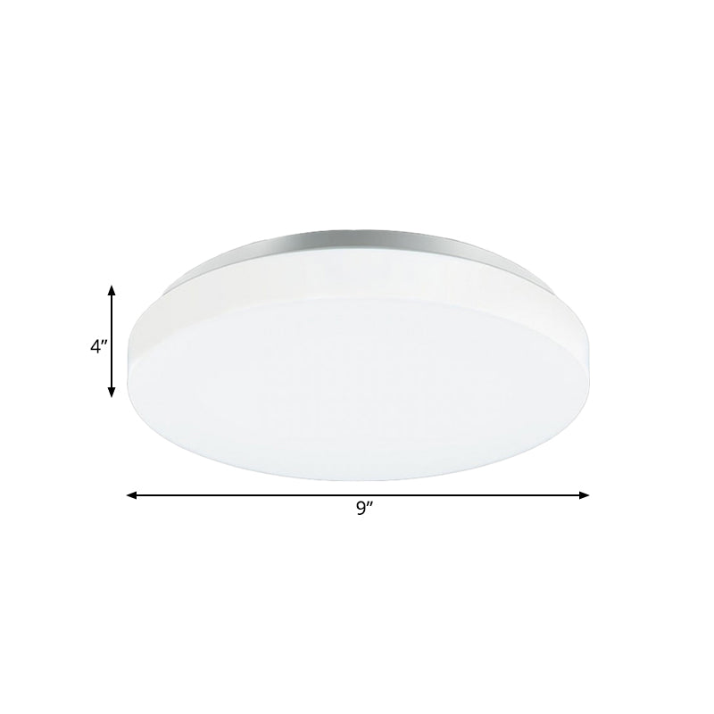 Simple Round Ceiling Mounted Fixture with Acrylic Shade Metal White LED 7.5"/9"/12" Dia Flush Ceiling Light for Bedroom Clearhalo 'Ceiling Lights' 'Close To Ceiling Lights' 'Close to ceiling' 'Flush mount' Lighting' 164725