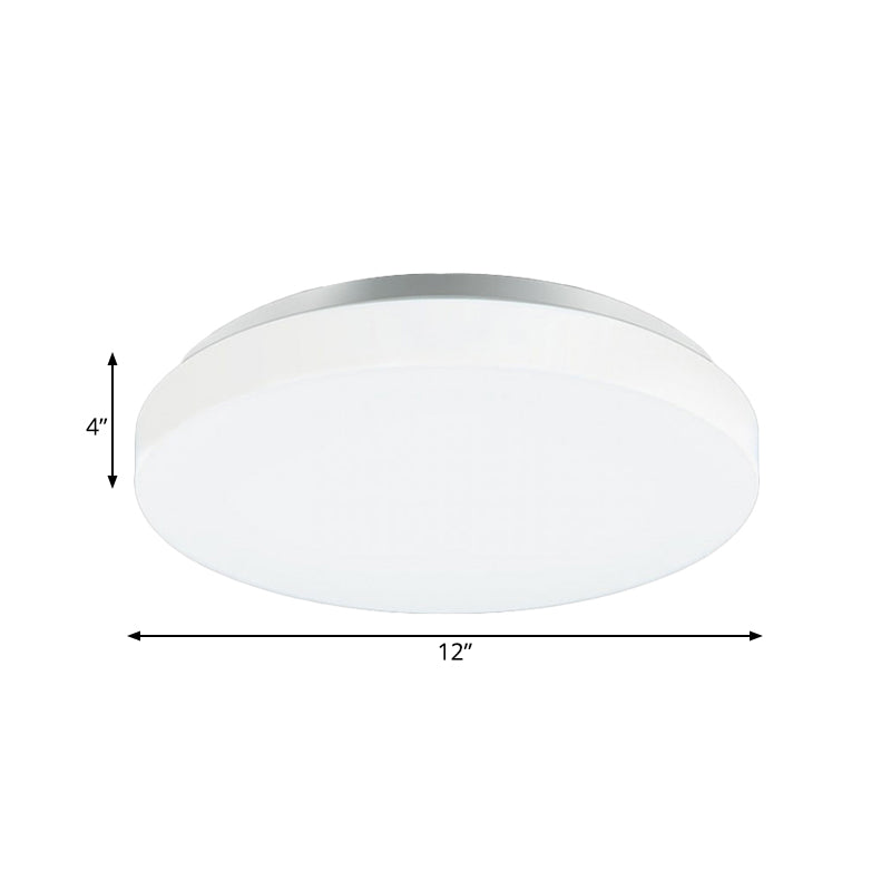 Simple Round Ceiling Mounted Fixture with Acrylic Shade Metal White LED 7.5"/9"/12" Dia Flush Ceiling Light for Bedroom Clearhalo 'Ceiling Lights' 'Close To Ceiling Lights' 'Close to ceiling' 'Flush mount' Lighting' 164726