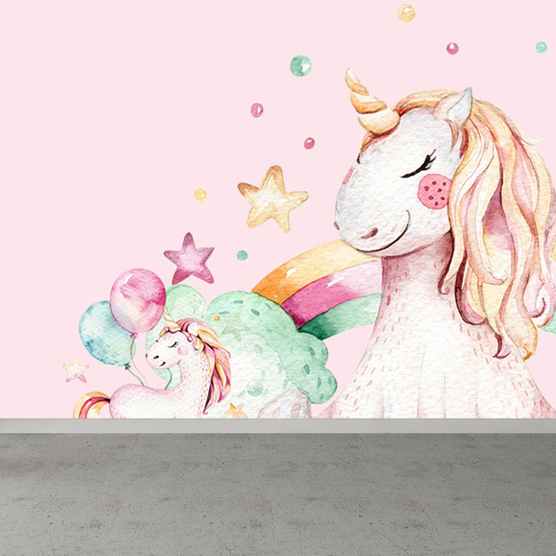 Unicorn Wall Mural Kid's Style Decorative Children's Bedroom Bedroom Wall Art, Custom Printed Clearhalo 'Wall Decor' 'Wall Mural' 1647261