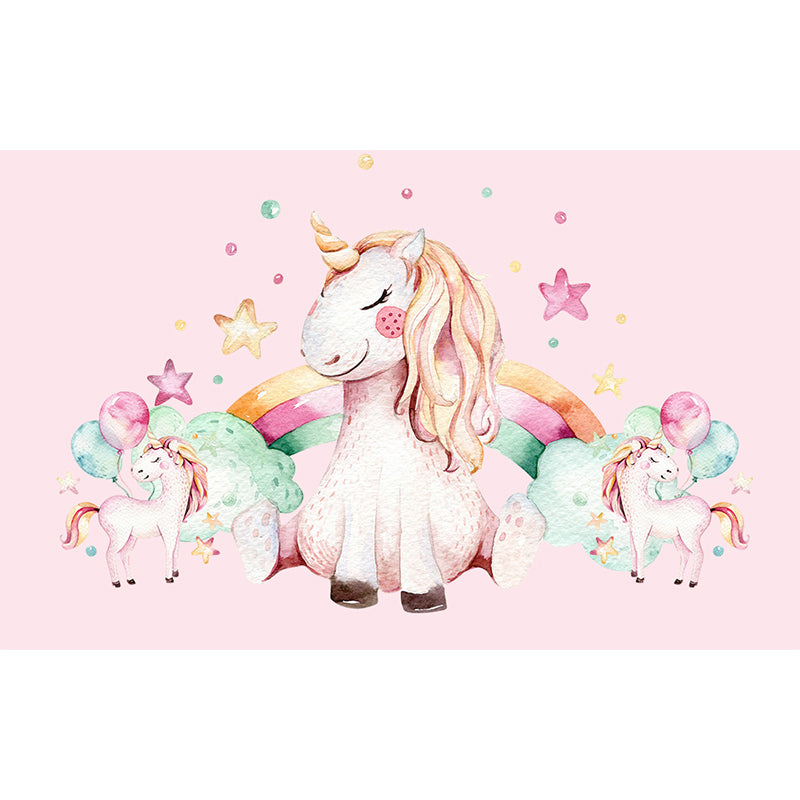 Unicorn Wall Mural Kid's Style Decorative Children's Bedroom Bedroom Wall Art, Custom Printed Clearhalo 'Wall Decor' 'Wall Mural' 1647262