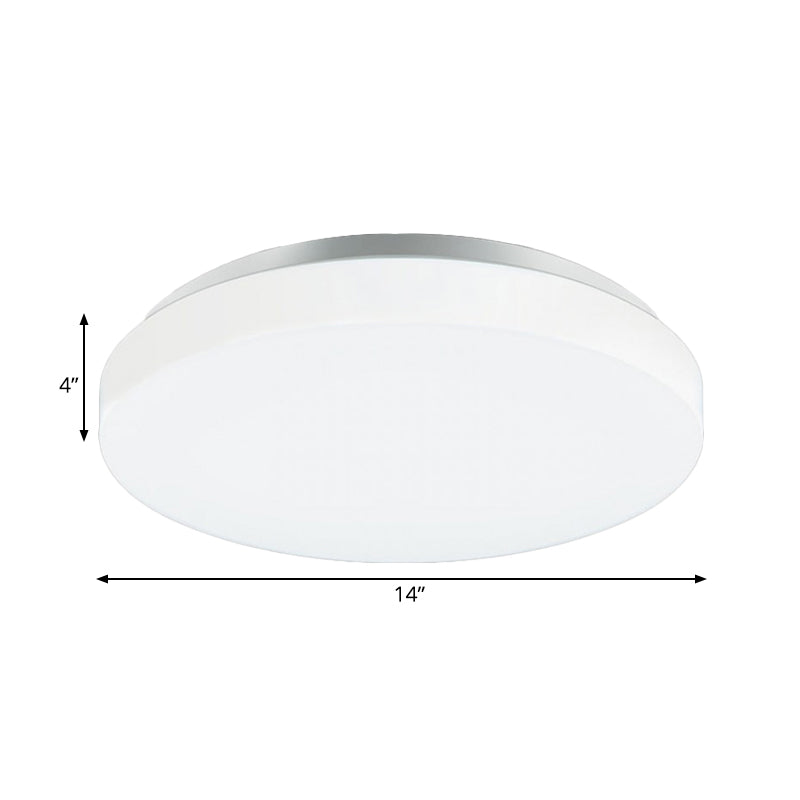 Simple Round Ceiling Mounted Fixture with Acrylic Shade Metal White LED 7.5"/9"/12" Dia Flush Ceiling Light for Bedroom Clearhalo 'Ceiling Lights' 'Close To Ceiling Lights' 'Close to ceiling' 'Flush mount' Lighting' 164727