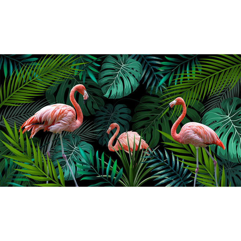 Stand-Up Flamingo Mural Decal Light Color Contemporary Wall Covering for Dining Room Clearhalo 'Wall Decor' 'Wall Mural' 1647362