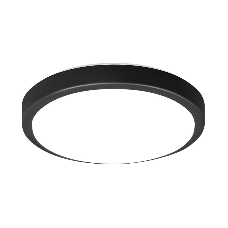 Black Circular Ceiling Mount Light with Acrylic Shade Contemporary LED Flush Mount Light for Living Room in Warm/White, 10.5"/13"/16" Diameter Clearhalo 'Ceiling Lights' 'Close To Ceiling Lights' 'Close to ceiling' 'Flush mount' Lighting' 164747