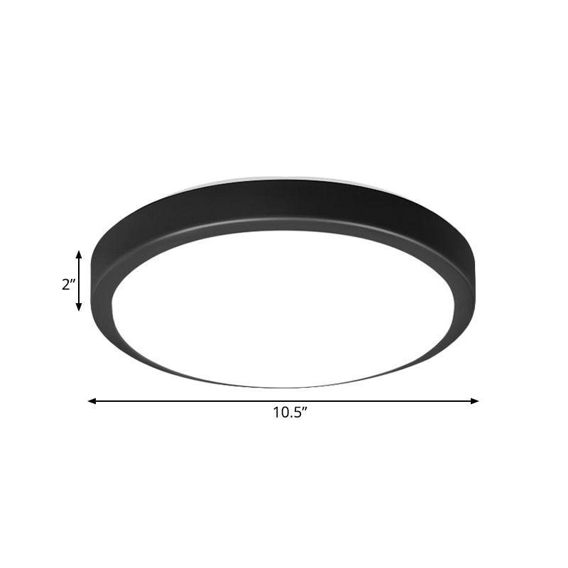 Black Circular Ceiling Mount Light with Acrylic Shade Contemporary LED Flush Mount Light for Living Room in Warm/White, 10.5"/13"/16" Diameter Clearhalo 'Ceiling Lights' 'Close To Ceiling Lights' 'Close to ceiling' 'Flush mount' Lighting' 164748