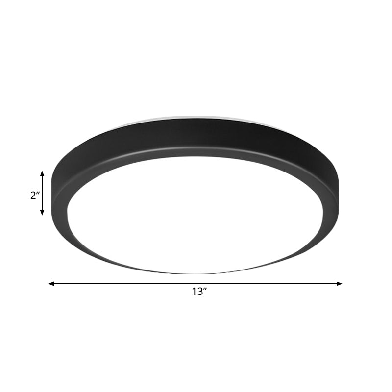 Black Circular Ceiling Mount Light with Acrylic Shade Contemporary LED Flush Mount Light for Living Room in Warm/White, 10.5"/13"/16" Diameter Clearhalo 'Ceiling Lights' 'Close To Ceiling Lights' 'Close to ceiling' 'Flush mount' Lighting' 164749