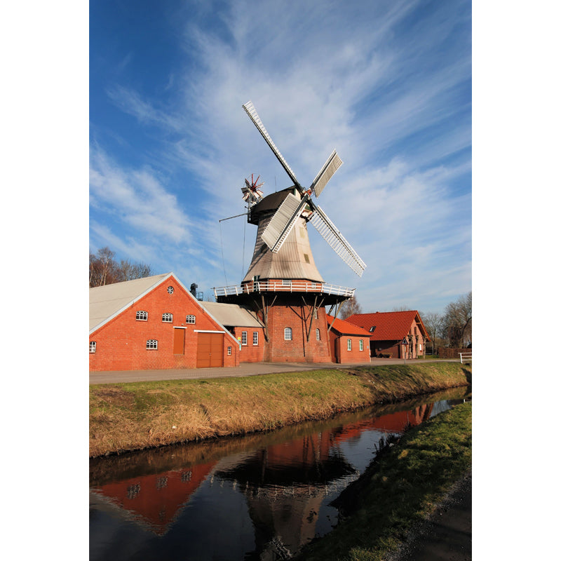 Whole Windmill View Mural Wallpaper for Wall Decor Contemporary Girls Room Wall Art Clearhalo 'Wall Decor' 'Wall Mural' 1647946