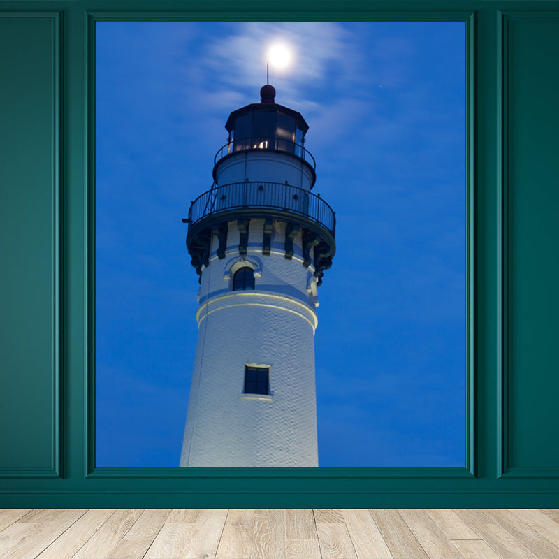 Whole Lighthouse Scene Mural Wallpaper for Wall Decor Coastal Girls Room Wall Art Clearhalo 'Wall Decor' 'Wall Mural' 1648134