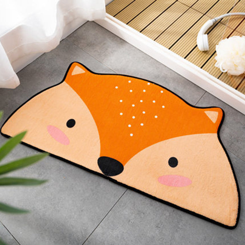 White Child's Room Rug Kids Animal Bear Dog Panda Pattern Area Rug  Polyester Anti-Slip Backing Carpet - Clearhalo