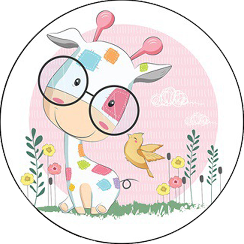 Blue and Pink Child's Room Rug Kids Animal Horse Rabbit Pattern Area Rug Polyester Non-Slip Backing Carpet Clearhalo 'Area Rug' 'Rug' 1648528