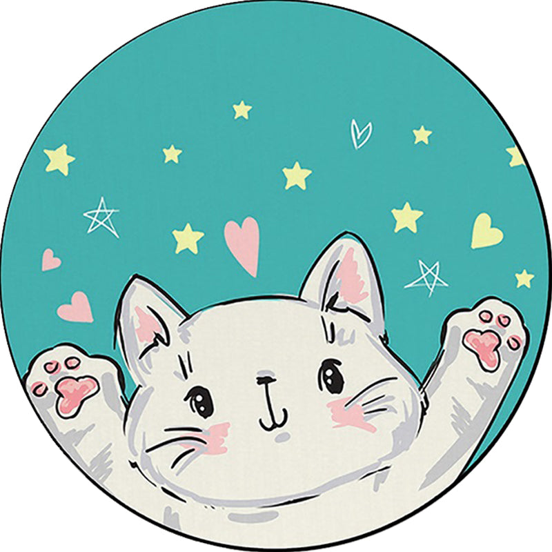 Cute Cat Print Round Mats