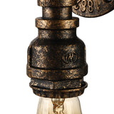 Metallic Bronze Wall Sconce Light Water Pipe 1 Light Farmhouse Wall Lighting with Red Valve Clearhalo 'Art deco wall lights' 'Cast Iron' 'Glass' 'Industrial wall lights' 'Industrial' 'Middle century wall lights' 'Modern' 'Rustic wall lights' 'Tiffany' 'Traditional wall lights' 'Wall Lamps & Sconces' 'Wall Lights' Lighting' 164882