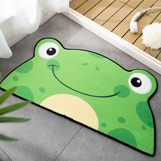 Irregular Nursery Rug Orange and Green Kids Animal Frog Cat Bear Pattern Area Rug Polyester Pet Friendly Carpet Green 2' x 3'11" Clearhalo 'Area Rug' 'Rug' 1648884