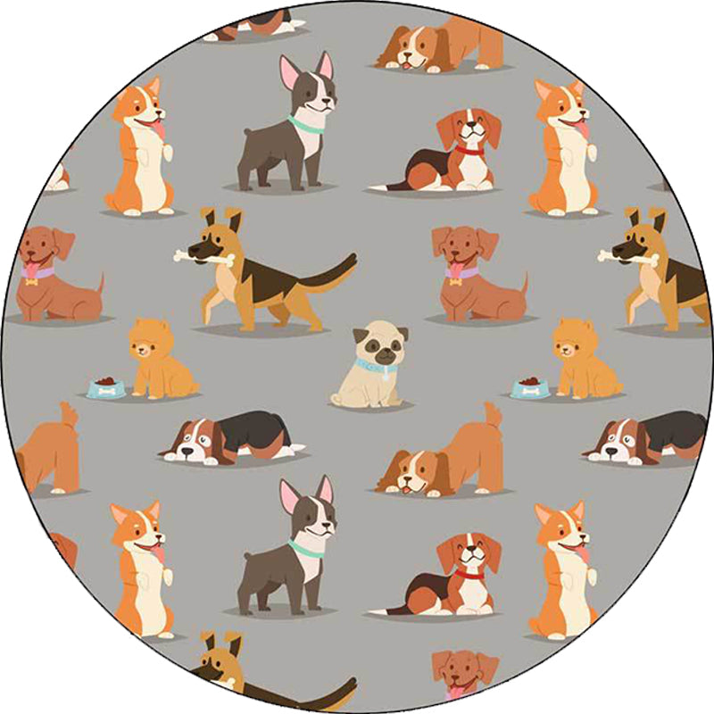 Unique Kids Rug in White and Brown Animal Dog Food Pattern Rug Polyester Stain-Resistant Carpet for Nursery Clearhalo 'Area Rug' 'Rug' 1649083