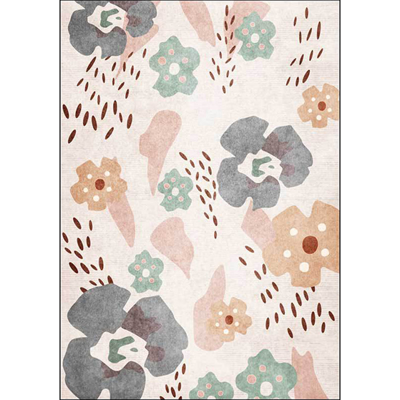 Pink Child's Room Rug Kids Floral Pattern Area Rug Polyester Anti-Slip Backing Carpet Clearhalo 'Area Rug' 'Rug' 1649207