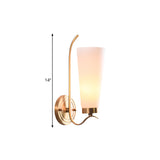 Opal Glass Brass Wall Sconce Elongated 1/2-Light Rural Wall Lighting Fixture for Guest Room Clearhalo 'Wall Lamps & Sconces' 'Wall Lights' Lighting' 1649735