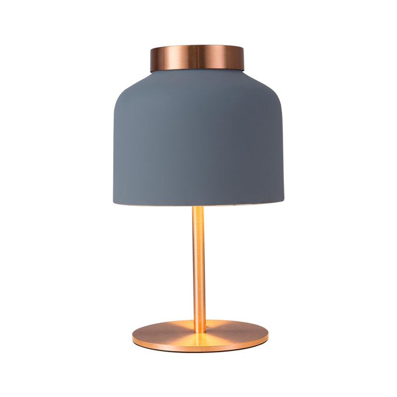 Dome Metallic Desk Light Minimalist 1-Head Pink/Blue Nightstand Lamp with Adjustable Design Clearhalo 'Lamps' 'Table Lamps' Lighting' 1649778