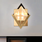 Rhombus Clear Crystal Panel Wall Sconce Minimalist 1 Bulb Brass Wall Mounted Light Fixture Clearhalo 'Cast Iron' 'Glass' 'Industrial' 'Modern wall lights' 'Modern' 'Tiffany' 'Traditional wall lights' 'Wall Lamps & Sconces' 'Wall Lights' Lighting' 1649849