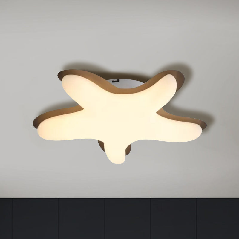 Cartoon Starfish Flush Ceiling Light Acrylic LED Bedroom Flush Mount Fixture in White/Pink/Yellow Coffee Clearhalo 'Ceiling Lights' 'Close To Ceiling Lights' 'Close to ceiling' 'Flush mount' Lighting' 1650003