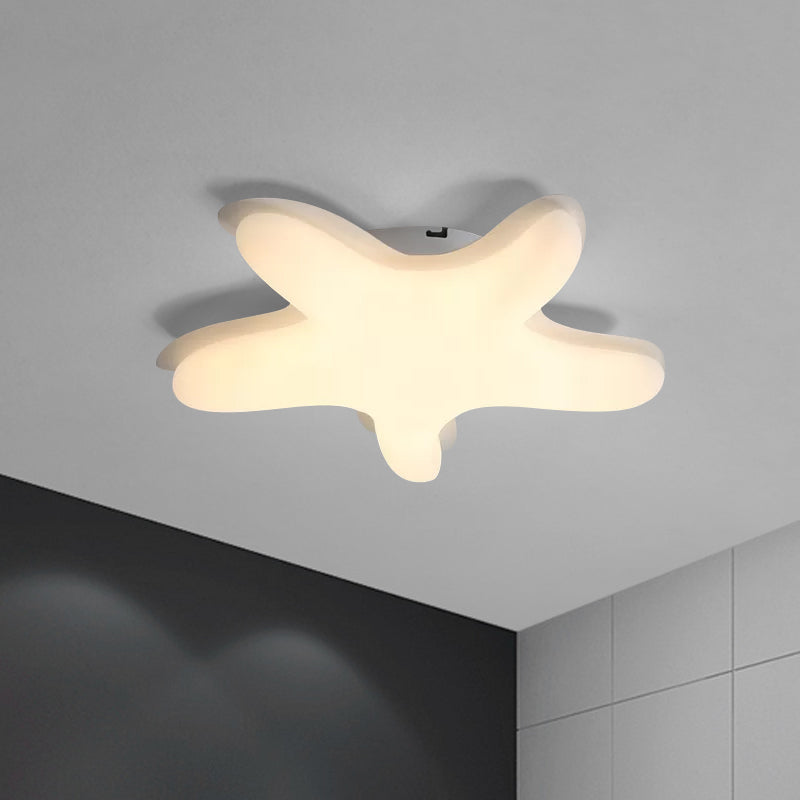 Cartoon Starfish Flush Ceiling Light Acrylic LED Bedroom Flush Mount Fixture in White/Pink/Yellow White Clearhalo 'Ceiling Lights' 'Close To Ceiling Lights' 'Close to ceiling' 'Flush mount' Lighting' 1650007