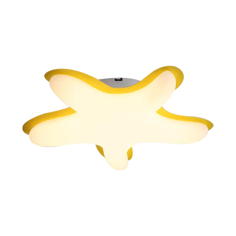 Cartoon Starfish Flush Ceiling Light Acrylic LED Bedroom Flush Mount Fixture in White/Pink/Yellow Clearhalo 'Ceiling Lights' 'Close To Ceiling Lights' 'Close to ceiling' 'Flush mount' Lighting' 1650014