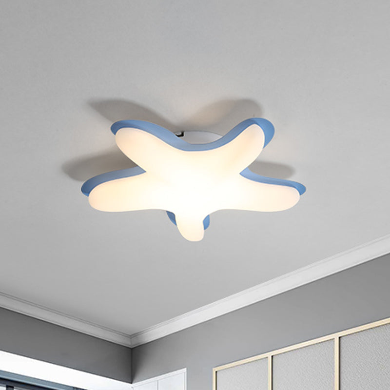 Cartoon Starfish Flush Ceiling Light Acrylic LED Bedroom Flush Mount Fixture in White/Pink/Yellow Blue Clearhalo 'Ceiling Lights' 'Close To Ceiling Lights' 'Close to ceiling' 'Flush mount' Lighting' 1650015