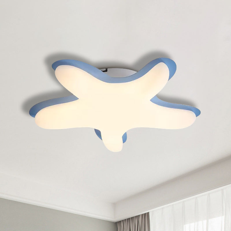 Cartoon Starfish Flush Ceiling Light Acrylic LED Bedroom Flush Mount Fixture in White/Pink/Yellow Clearhalo 'Ceiling Lights' 'Close To Ceiling Lights' 'Close to ceiling' 'Flush mount' Lighting' 1650016