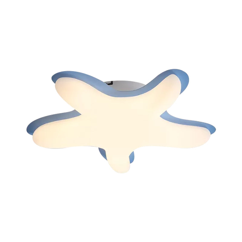 Cartoon Starfish Flush Ceiling Light Acrylic LED Bedroom Flush Mount Fixture in White/Pink/Yellow Clearhalo 'Ceiling Lights' 'Close To Ceiling Lights' 'Close to ceiling' 'Flush mount' Lighting' 1650018