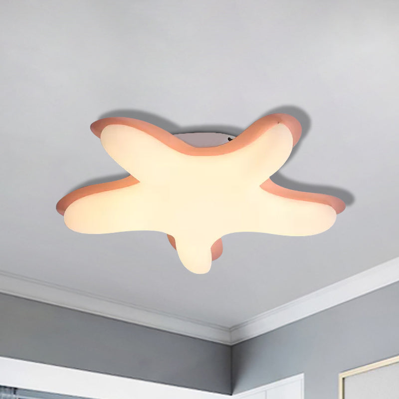 Cartoon Starfish Flush Ceiling Light Acrylic LED Bedroom Flush Mount Fixture in White/Pink/Yellow Clearhalo 'Ceiling Lights' 'Close To Ceiling Lights' 'Close to ceiling' 'Flush mount' Lighting' 1650020