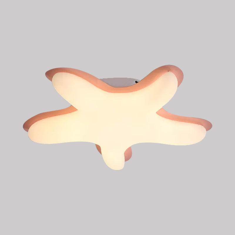 Cartoon Starfish Flush Ceiling Light Acrylic LED Bedroom Flush Mount Fixture in White/Pink/Yellow Clearhalo 'Ceiling Lights' 'Close To Ceiling Lights' 'Close to ceiling' 'Flush mount' Lighting' 1650021