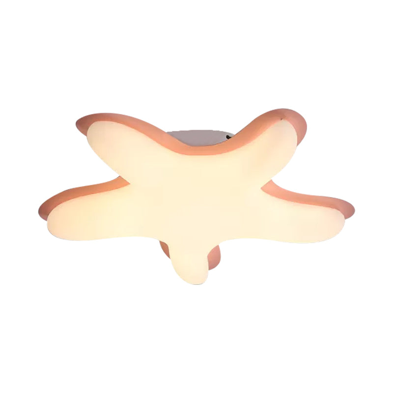 Cartoon Starfish Flush Ceiling Light Acrylic LED Bedroom Flush Mount Fixture in White/Pink/Yellow Clearhalo 'Ceiling Lights' 'Close To Ceiling Lights' 'Close to ceiling' 'Flush mount' Lighting' 1650022