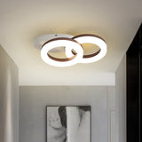 8.5"/11.5" Wide Metal Ring Ceiling Flush Mount Contemporary White LED Semi Flush Light in Warm/White Light White 11.5" Clearhalo 'Ceiling Lights' 'Close To Ceiling Lights' 'Close to ceiling' 'Semi-flushmount' Lighting' 1650139